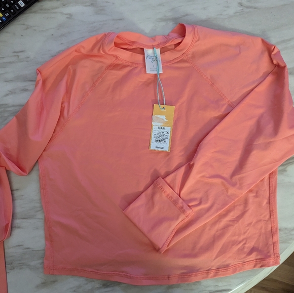 Kona Sol Pink Long Sleeve SPF Swim Top - Picture 1 of 3